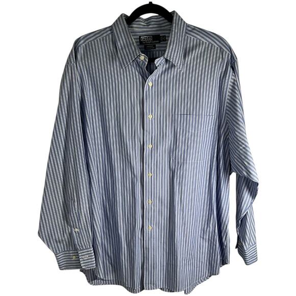 POLO by Ralph Lauren Andrew 100% Cotton Mens Size 18 34/35 Light Blue & White - Picture 9 of 9